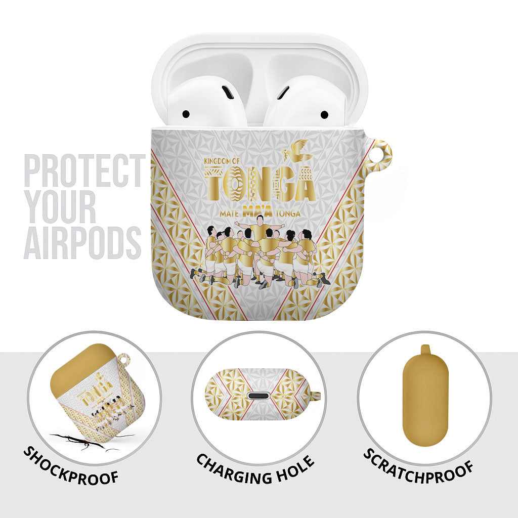 Mate Ma'a Tonga AirPods Case Tongan Sipi Tau Ngatu Inspired Gold LT9 - Polynesian Pride