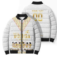 Mate Ma'a Tonga Custom Bomber Puffer Jacket Tongan Sipi Tau Ngatu Inspired Gold LT9 - Polynesian Pride