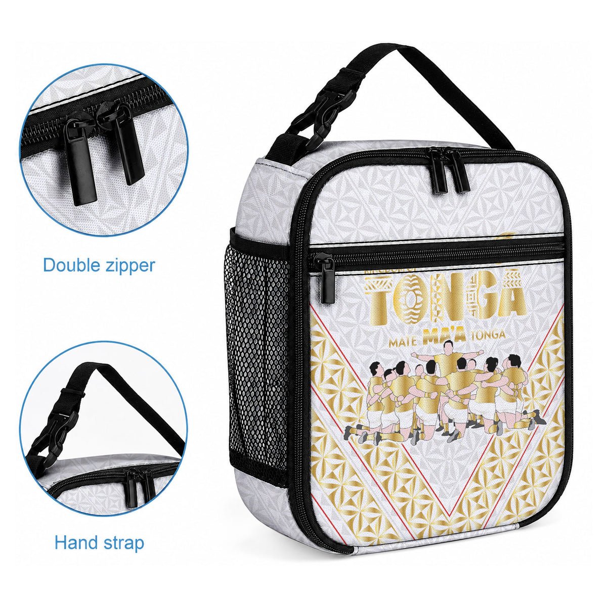 Mate Ma'a Tonga Lunch Bag Tongan Sipi Tau Ngatu Inspired Gold LT9 - Polynesian Pride