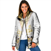 Mate Ma'a Tonga Custom Padded Jacket Tongan Sipi Tau Ngatu Inspired Gold LT9 Women Gold - Polynesian Pride