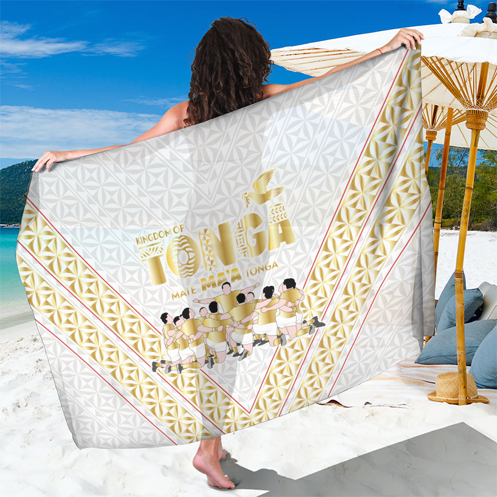 Mate Ma'a Tonga Sarong Tongan Sipi Tau Ngatu Inspired Gold LT9 One Size 44 x 66 inches Gold - Polynesian Pride