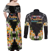 Pasifika Vibes Festival 2024 Auckland Couples Matching Off Shoulder Maxi Dress and Long Sleeve Button Shirt LT9 - Polynesian Pride