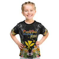 Pasifika Vibes Festival 2024 Kid T Shirt Kanaka Maoli With Hawaiian Islands LT9 Black - Polynesian Pride
