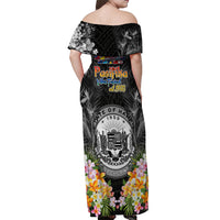 Pasifika Vibes Festival 2024 Off Shoulder Maxi Dress Kanaka Maoli With Hawaiian Islands LT9 - Polynesian Pride