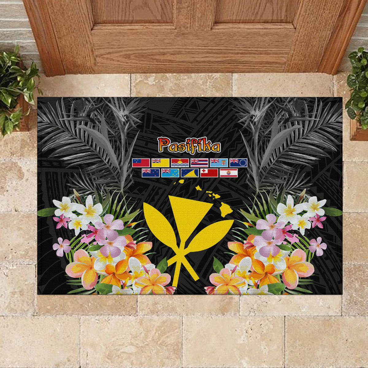 Pasifika Vibes Festival 2024 Rubber Doormat Kanaka Maoli With Hawaiian Islands