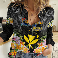 Pasifika Vibes Festival 2024 Women Casual Shirt Kanaka Maoli With Hawaiian Islands LT9 Female Black - Polynesian Pride