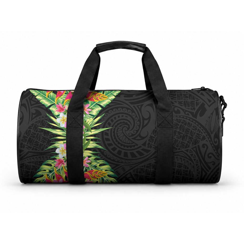 Hawaii Tropical Flowers Tribal Pattern Duffle Bag No1 LT9 One size Black - Polynesian Pride