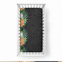 Hawaii Tropical Flowers Tribal Pattern Baby Bed Cover No3 LT9 28 × 52 in Black - Polynesian Pride