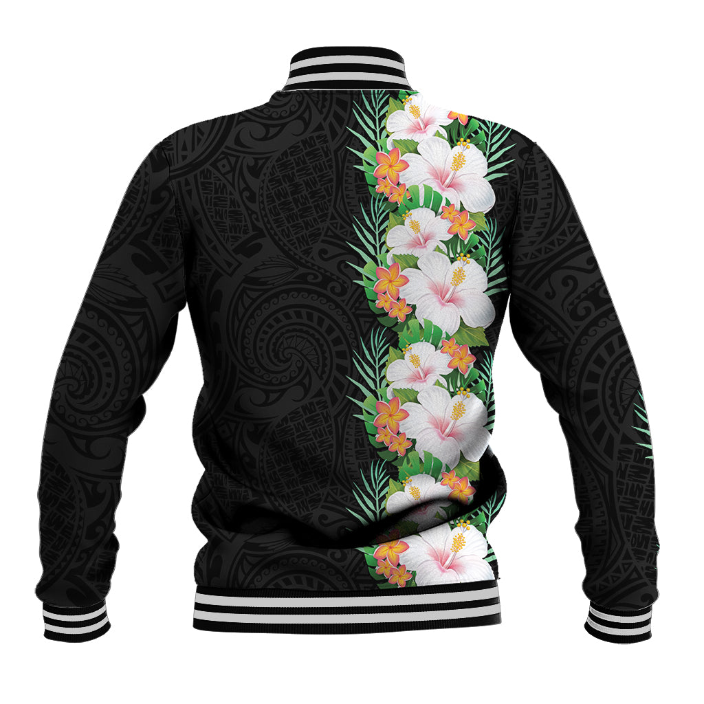 Hawaii Tropical Flowers Tribal Pattern Baseball Jacket No3 LT9 - Polynesian Pride