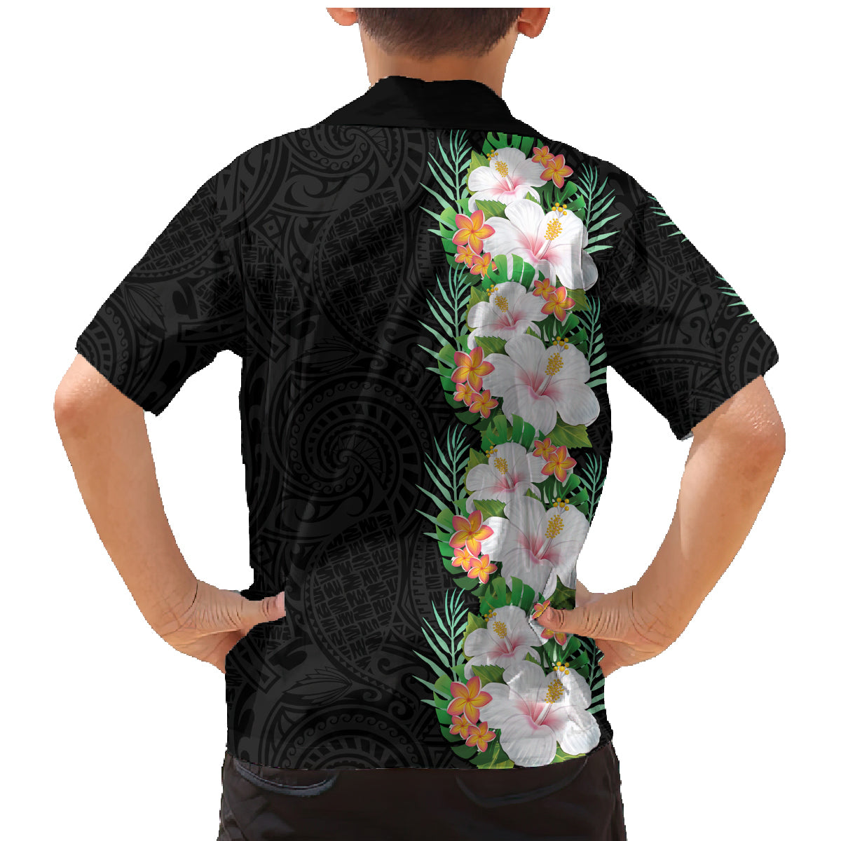Hawaii Tropical Flowers Tribal Pattern Family Matching Mermaid Dress and Hawaiian Shirt No3 LT9 - Polynesian Pride