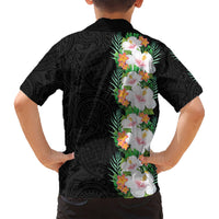 Hawaii Tropical Flowers Tribal Pattern Kid Hawaiian Shirt No3 LT9 - Polynesian Pride