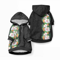 Hawaii Tropical Flowers Tribal Pattern Pet Hoodie No3 LT9 Pullover Black - Polynesian Pride
