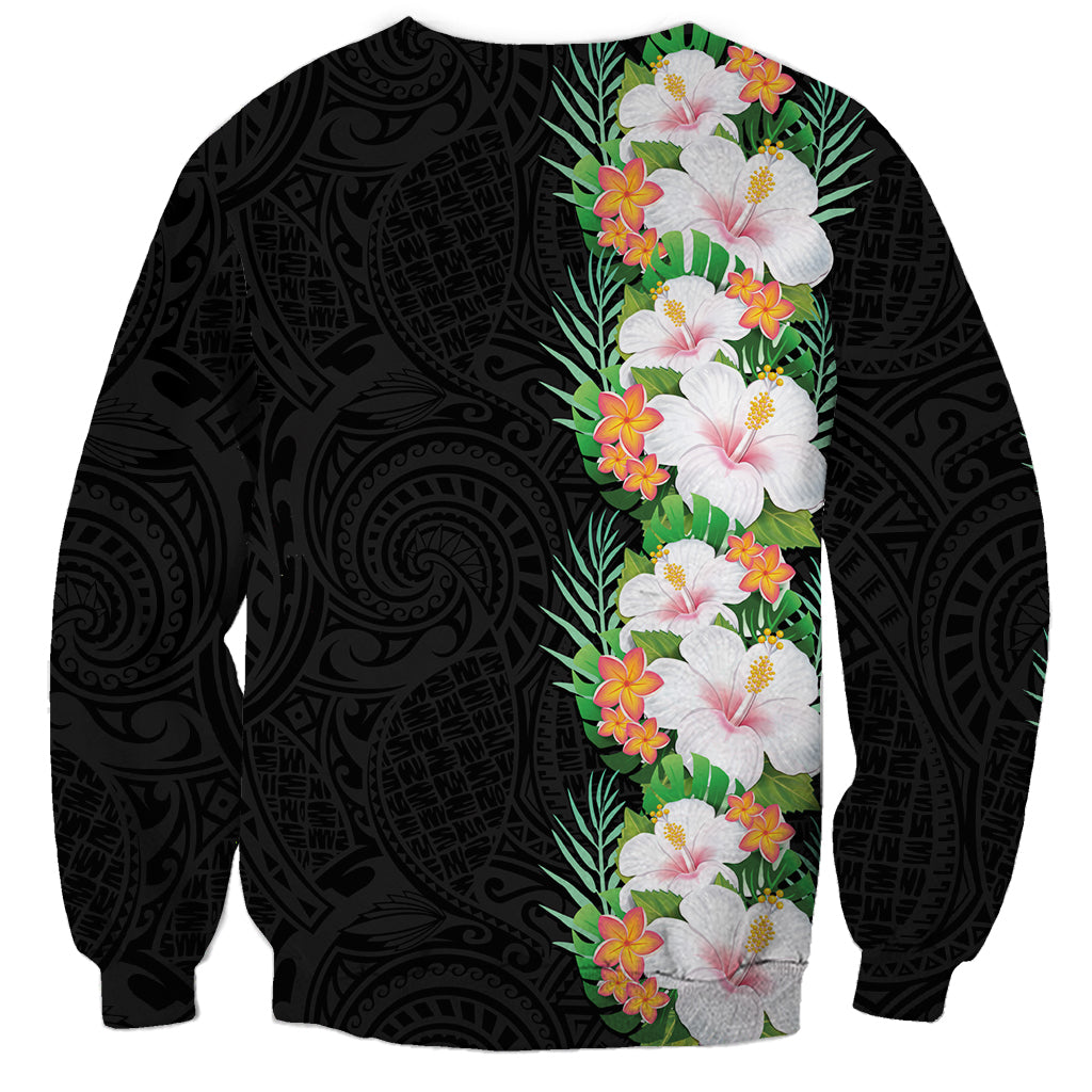 Hawaii Tropical Flowers Tribal Pattern Sweatshirt No3 LT9 - Polynesian Pride