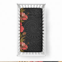 Hawaii Tropical Flowers Tribal Pattern Baby Bed Cover No4 LT9 28 × 52 in Black - Polynesian Pride