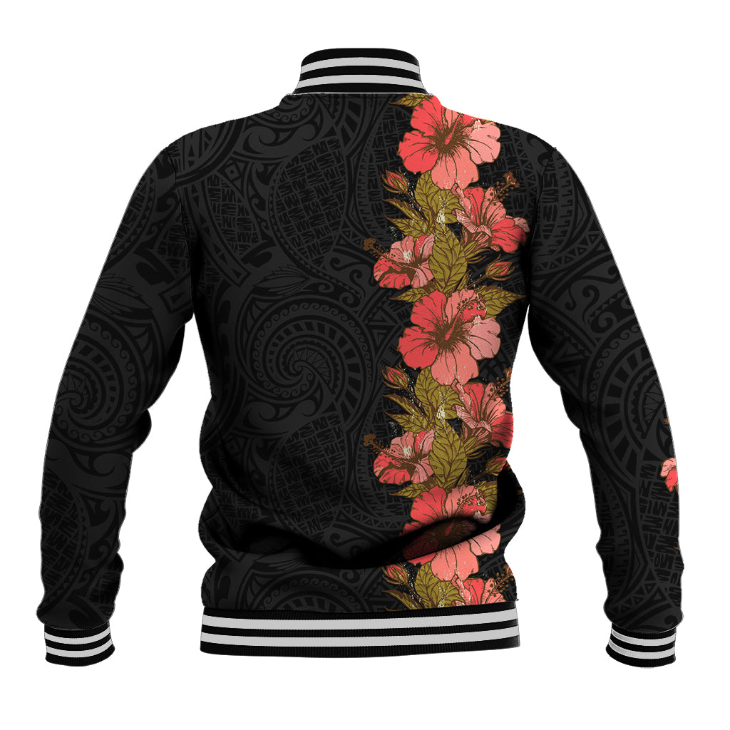 Hawaii Tropical Flowers Tribal Pattern Baseball Jacket No4 LT9 - Polynesian Pride