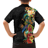 Hawaii Tropical Flowers Tribal Pattern Kid Hawaiian Shirt No5 LT9 - Polynesian Pride