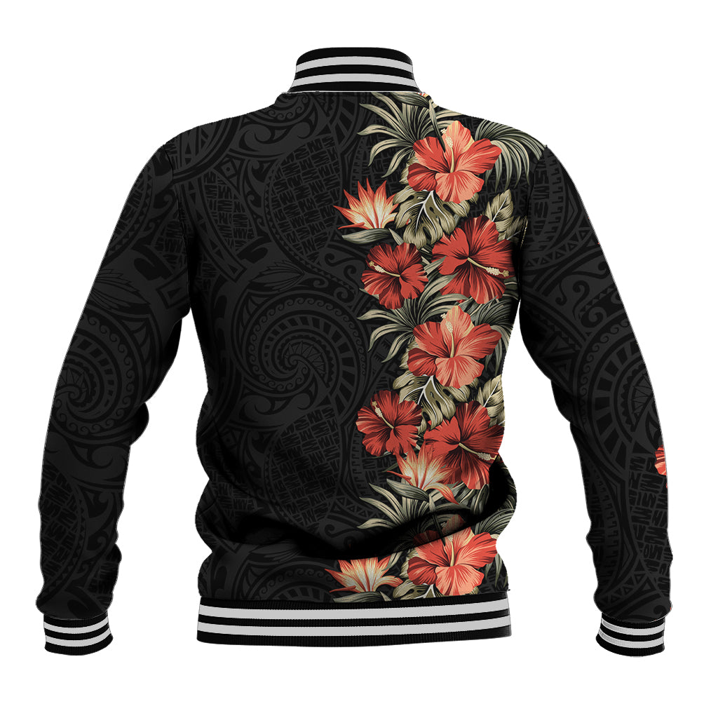 Hawaii Tropical Flowers Tribal Pattern Baseball Jacket No6 LT9 - Polynesian Pride