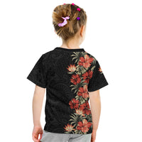 Hawaii Tropical Flowers Tribal Pattern Kid T Shirt No6 LT9 - Polynesian Pride