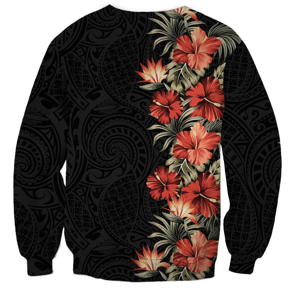 Hawaii Tropical Flowers Tribal Pattern Sweatshirt No6 LT9 - Polynesian Pride