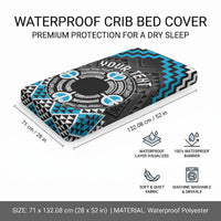 Personalised Aotearoa Niho Taniwha Motif Baby Bed Cover Blue Style LT9 - Polynesian Pride
