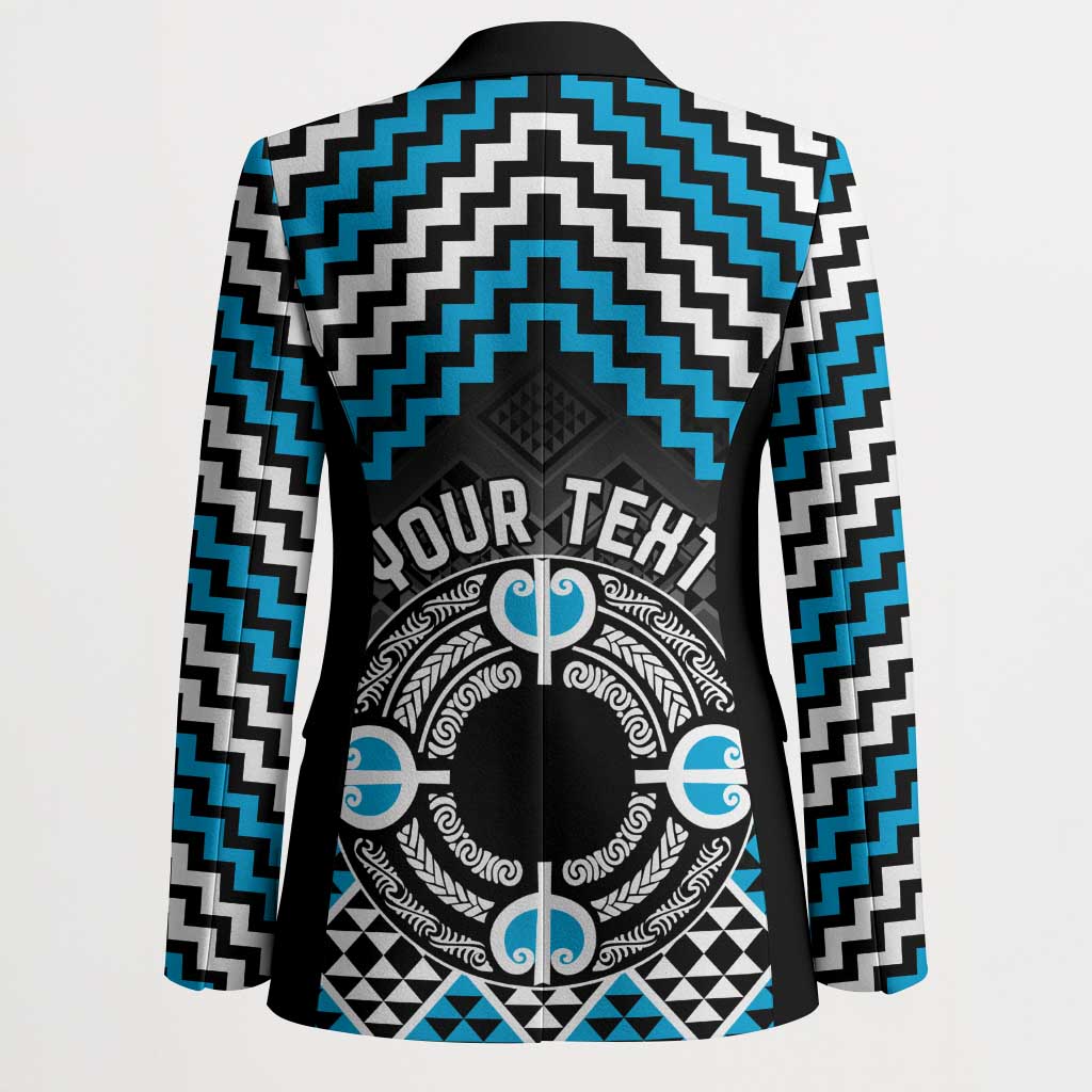 Personalised Aotearoa Niho Taniwha Motif Blazer Blue Style - Polynesian Pride