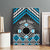 Personalised Aotearoa Niho Taniwha Motif Canvas Wall Art Blue Style
