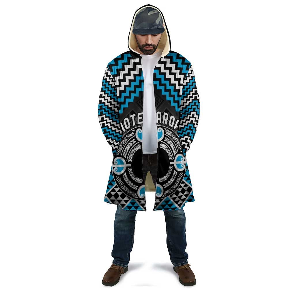 Personalised Aotearoa Niho Taniwha Motif Cloak Blue Style - Polynesian Pride