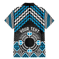 Personalised Aotearoa Niho Taniwha Motif Family Matching Mermaid Dress and Hawaiian Shirt Blue Style LT9 - Polynesian Pride