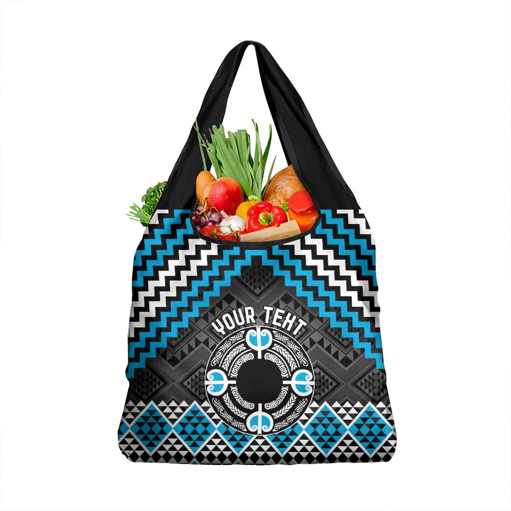 Personalised Aotearoa Niho Taniwha Motif Grocery Bag Blue Style LT9 1-pack One Size Blue - Polynesian Pride