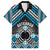 Personalised Aotearoa Niho Taniwha Motif Hawaiian Shirt Blue Style