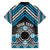 Personalised Aotearoa Niho Taniwha Motif Hawaiian Shirt Blue Style