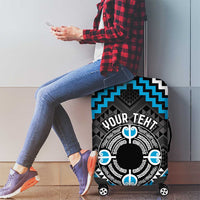 Personalised Aotearoa Niho Taniwha Motif Luggage Cover Blue Style