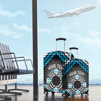Personalised Aotearoa Niho Taniwha Motif Luggage Cover Blue Style
