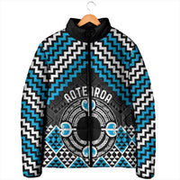 Personalised Aotearoa Niho Taniwha Motif Padded Jacket Blue Style LT9 - Polynesian Pride