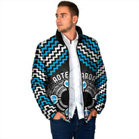 Personalised Aotearoa Niho Taniwha Motif Padded Jacket Blue Style LT9 - Polynesian Pride