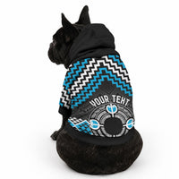 Personalised Aotearoa Niho Taniwha Motif Pet Hoodie Blue Style LT9 - Polynesian Pride