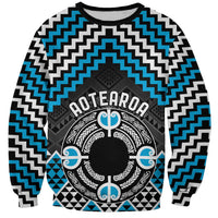 Personalised Aotearoa Niho Taniwha Motif Sweatshirt Blue Style