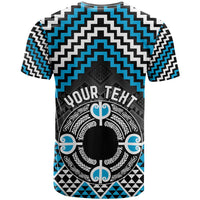 Personalised Aotearoa Niho Taniwha Motif T Shirt Blue Style