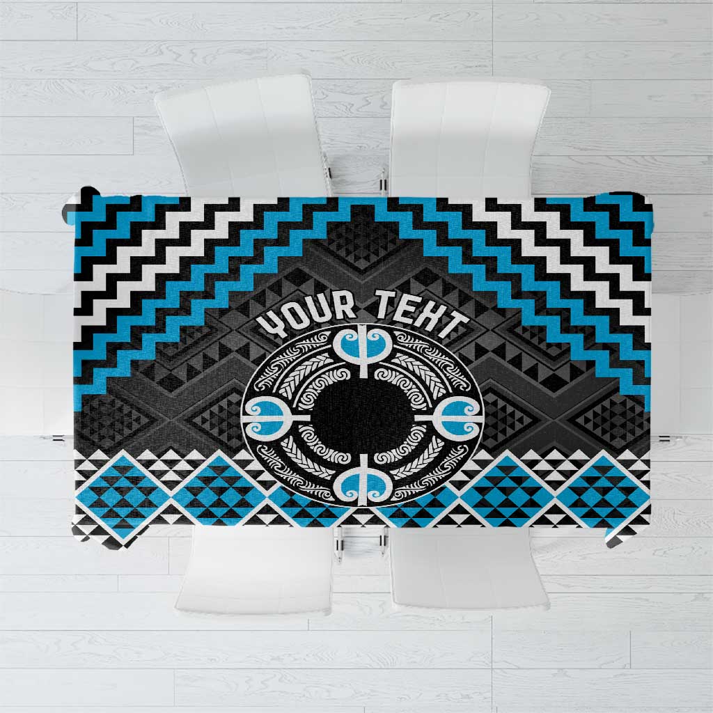 Personalised Aotearoa Niho Taniwha Motif Tablecloth Blue Style LT9 Blue - Polynesian Pride