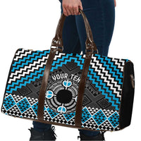 Personalised Aotearoa Niho Taniwha Motif Travel Bag Blue Style - Polynesian Pride