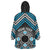 Personalised Aotearoa Niho Taniwha Motif Wearable Blanket Hoodie Blue Style
