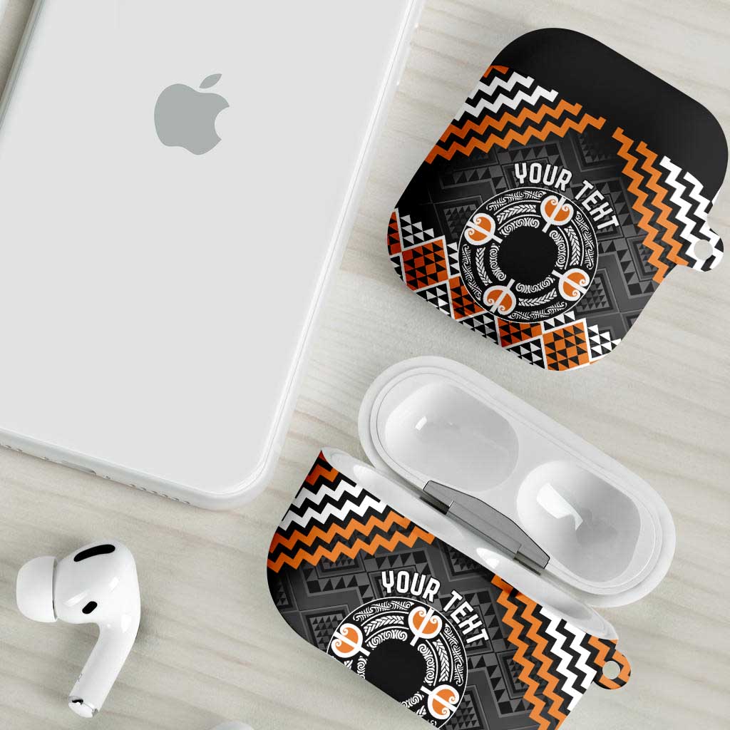 Personalised Aotearoa Niho Taniwha Motif AirPods Case Gold Style - Polynesian Pride