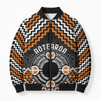 Personalised Aotearoa Niho Taniwha Motif Bomber Puffer Jacket Gold Style - Polynesian Pride