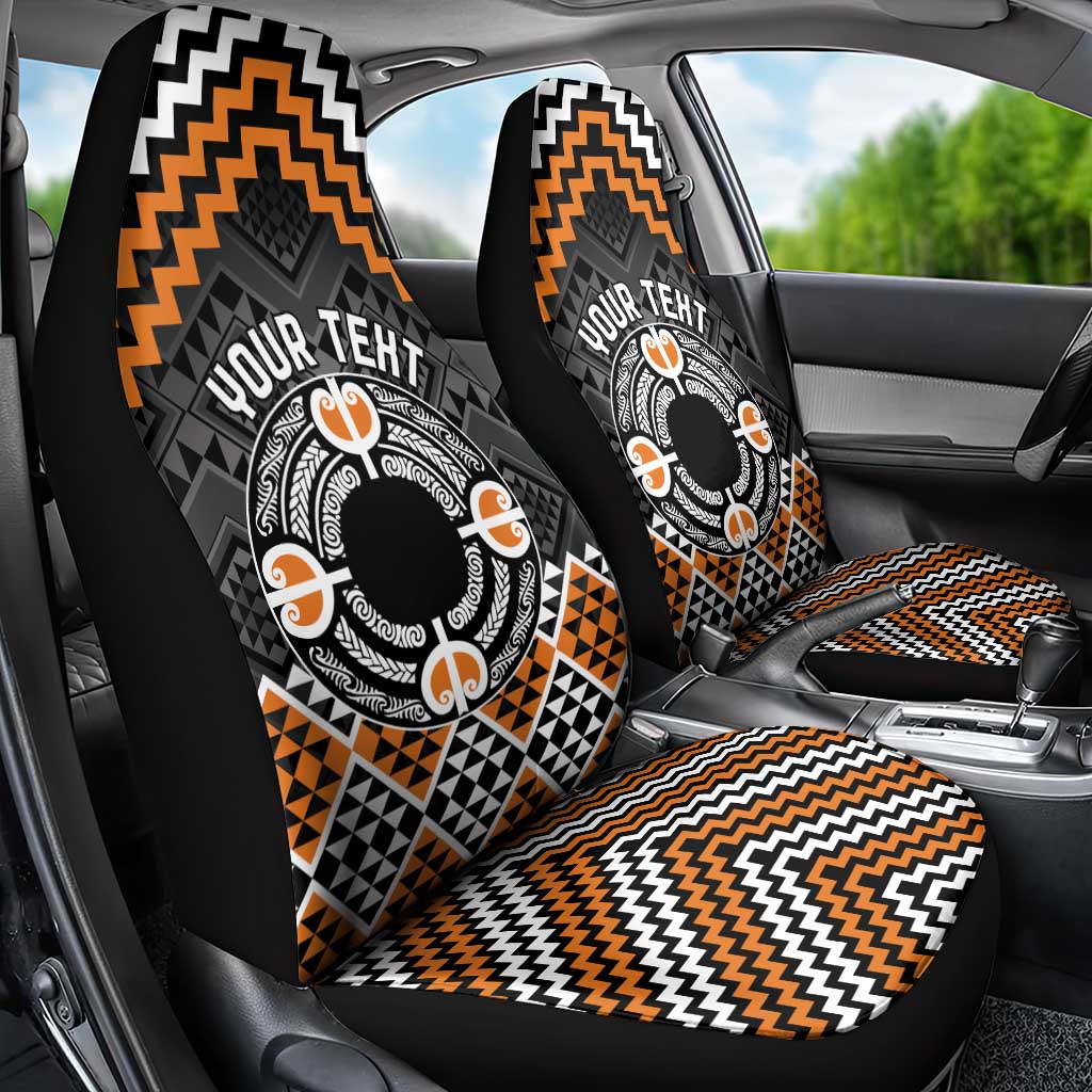 Personalised Aotearoa Niho Taniwha Motif Car Seat Cover Gold Style