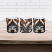 Personalised Aotearoa Niho Taniwha Motif Ceramic Mug Gold Style - Polynesian Pride