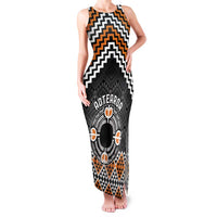 Personalised Aotearoa Niho Taniwha Motif Family Matching Tank Maxi Dress and Hawaiian Shirt Gold Style LT9 Mom's Dress Gold - Polynesian Pride