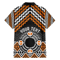 Personalised Aotearoa Niho Taniwha Motif Hawaiian Shirt Gold Style