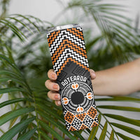 Personalised Aotearoa Niho Taniwha Motif Skinny Tumbler Gold Style LT9 - Polynesian Pride