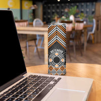 Personalised Aotearoa Niho Taniwha Motif Skinny Tumbler Gold Style LT9 - Polynesian Pride