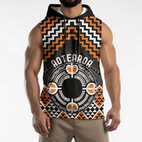 Personalised Aotearoa Niho Taniwha Motif Sleeveless Hoodie Gold Style LT9 - Polynesian Pride